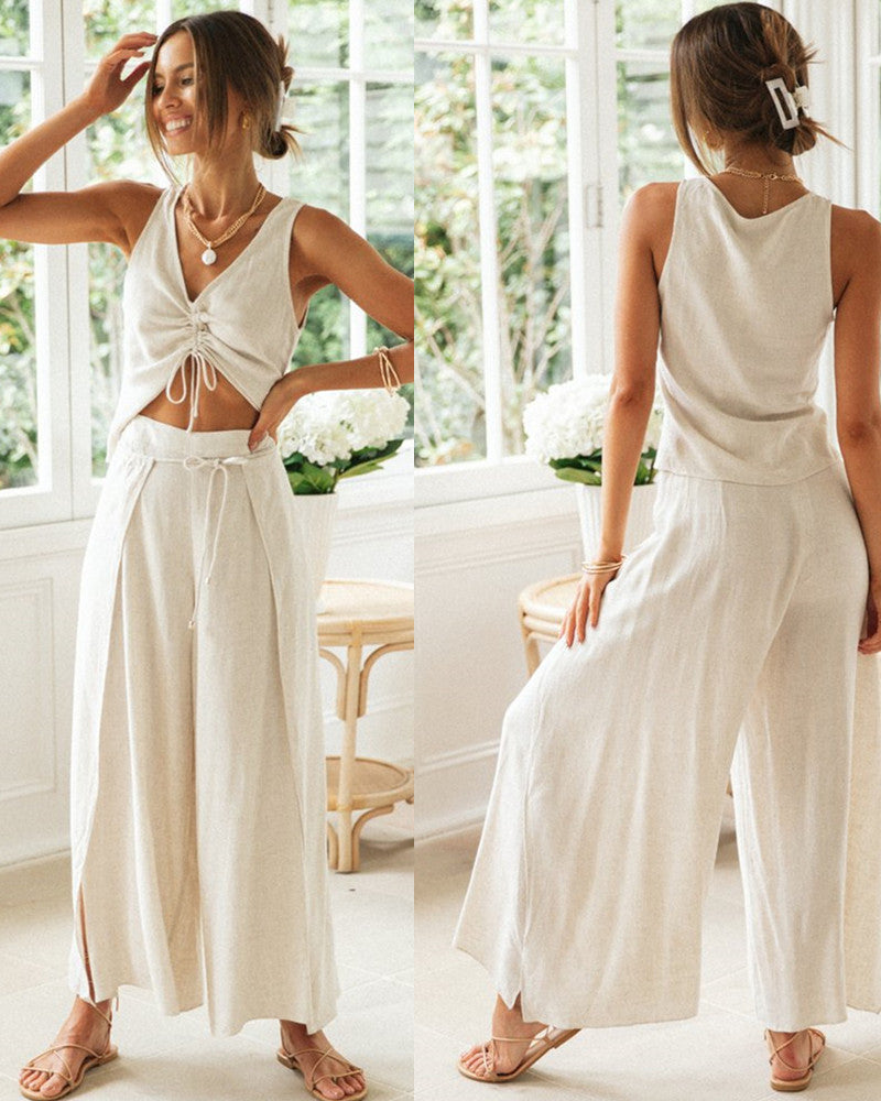 Dames Set Comfortabel Strik Detail Trendy Design