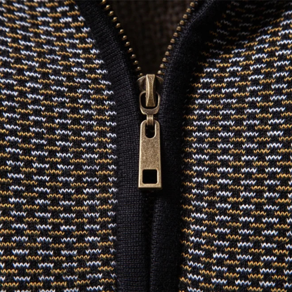 Herensweater Kwart Rits Textuur Trui