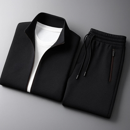 Eldridge Heren Trainingspak Set Zwart Luxury Sport