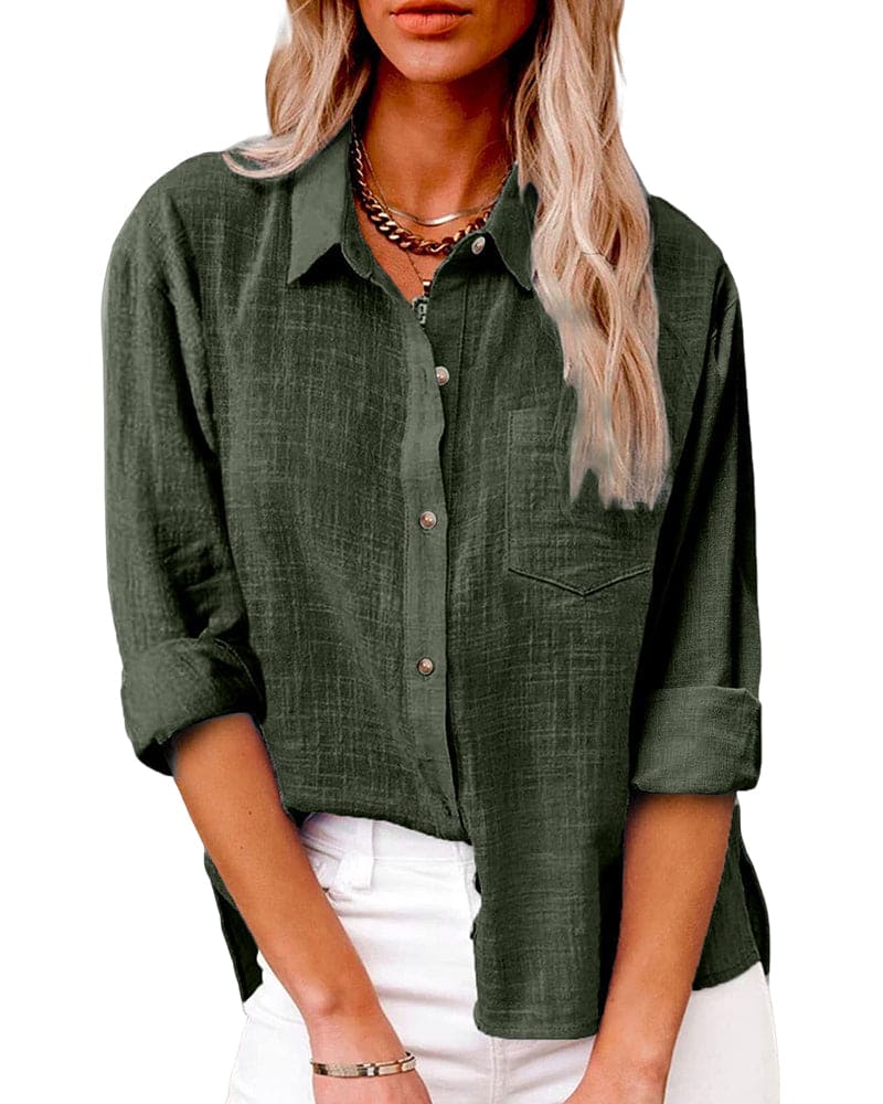 Vrouwen Blouse Lange Mouwen met Zakken