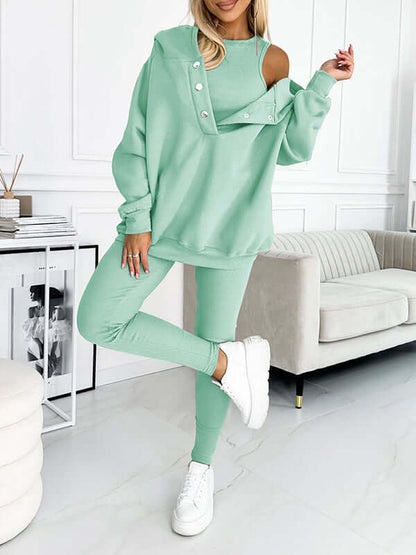 Dames Hoodie Set Fleece - Comfortabele Trui met Broek