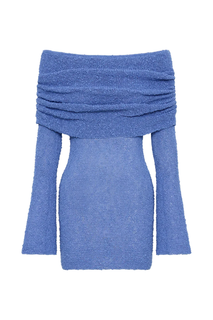 Gebreide Mini Jurk Off-Shoulder Zomerjurk Sheer Look