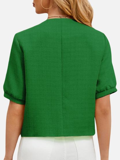Dames Cropped Jasje Tweed Stijlvol