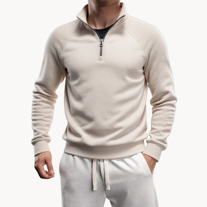 Heren Trui Katoenmix Quarter-Zip Casual Design