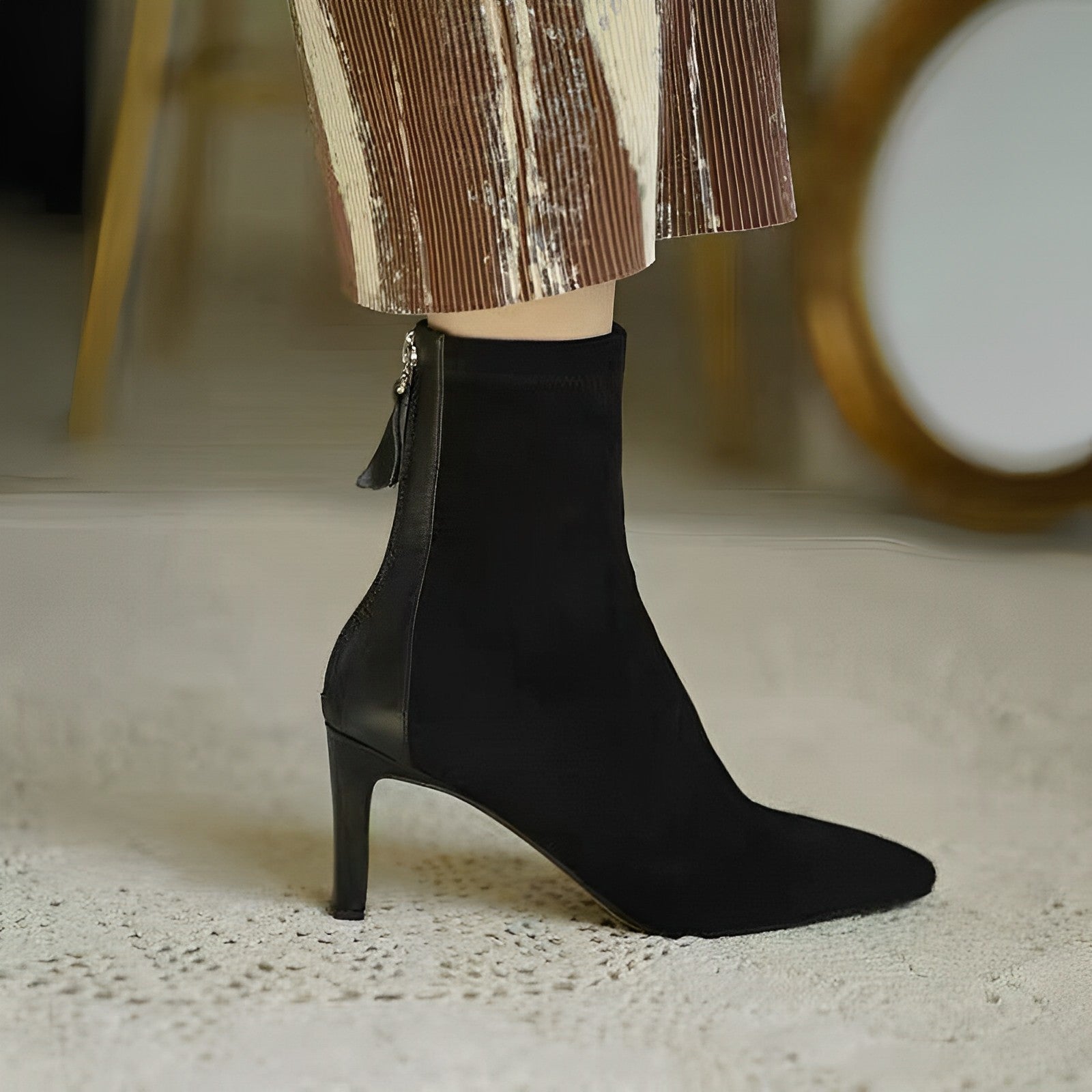 Dames Enkellaarzen Puntneus Elegante Stijl - StudioMarella