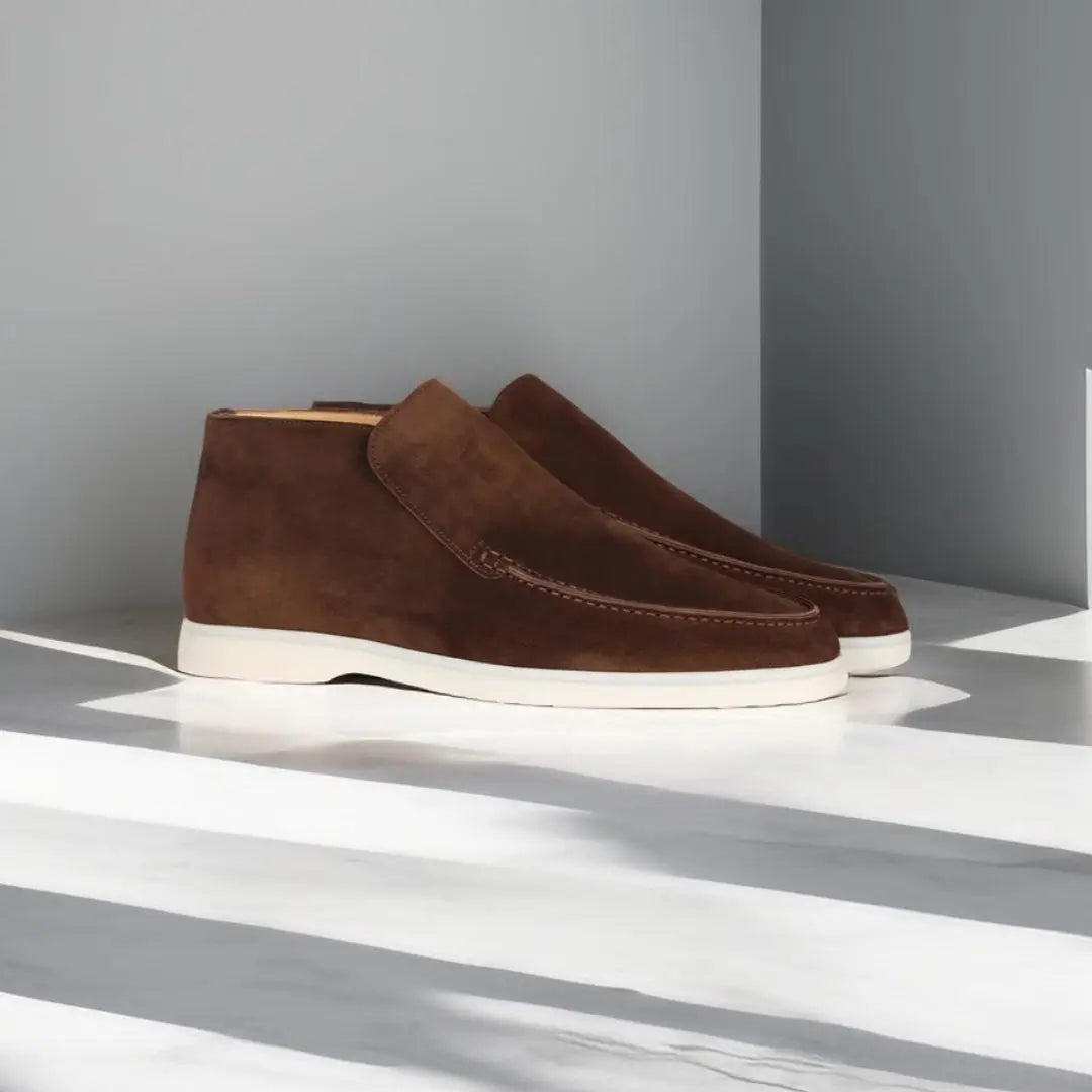 Leren Loafers voor Heren Met Gestikt Bovenwerk Comfortabel