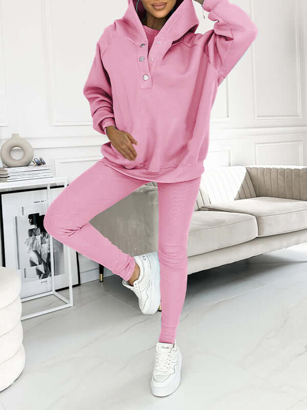 Dames Hoodie Set Fleece - Comfortabele Trui met Broek
