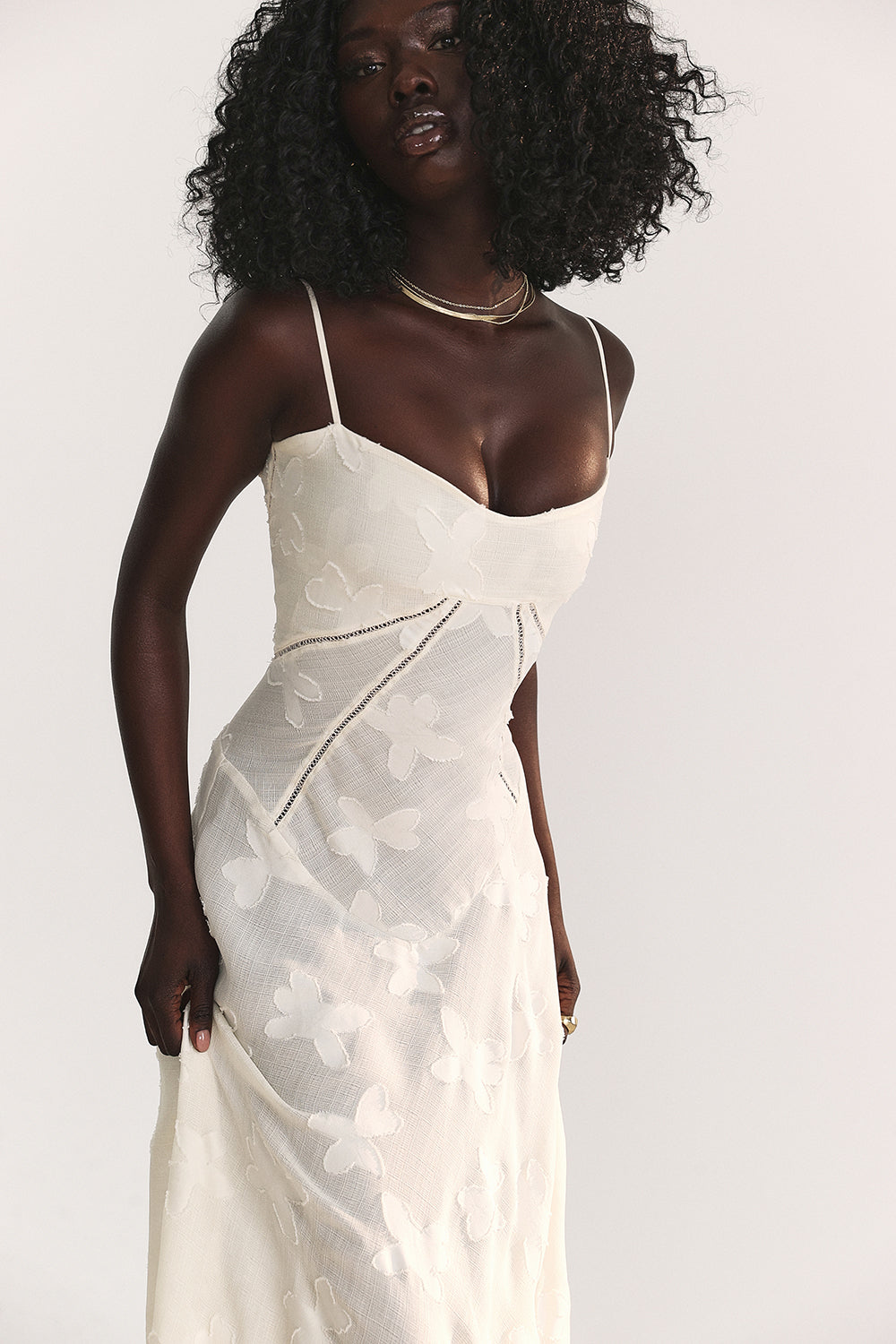 Elegante Maxi Jurk Geborduurd voor Vrouw