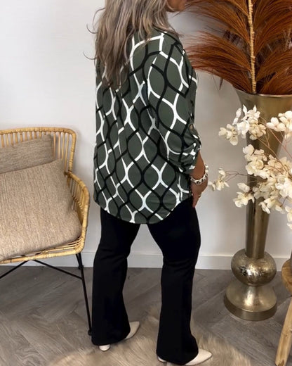 Dames Blouse Casual Lange Mouw Comfortabele Pasvorm