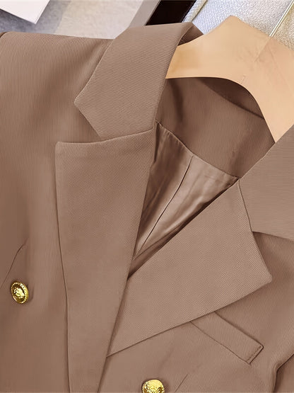 Damesblazer Slim Fit Gouden Knopen Elegant Zwart
