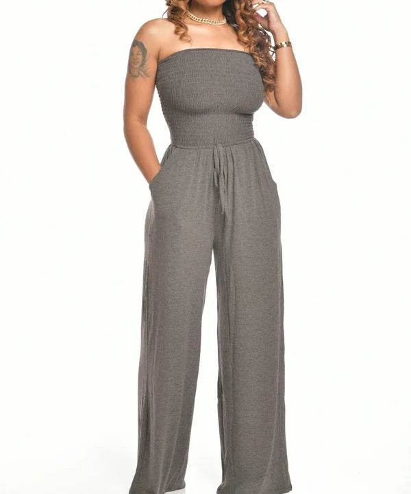 Zomer Jumpsuit Strapless Elegante Lange Broek