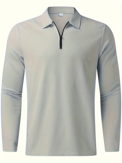 Heren Wafelshirt Lange Mouwen V-Hals Casual Kleding