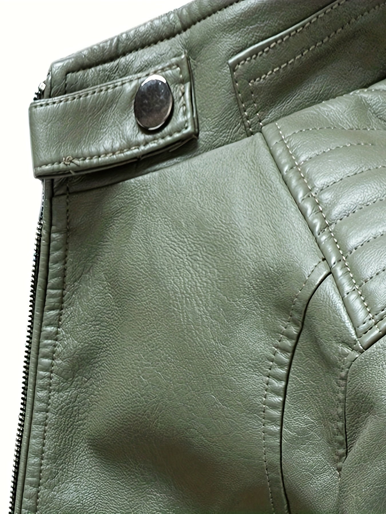 Leren Jas met Ritszakken Elegante Design