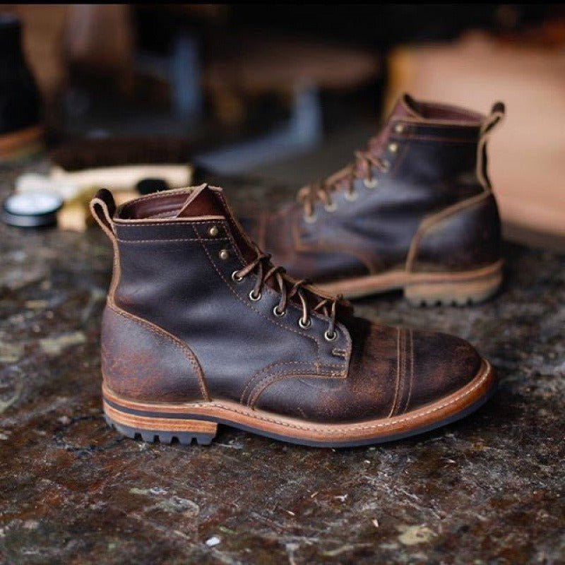 Heren Enkelhoge Veterschoenen met Gripzool en Stevige Zool