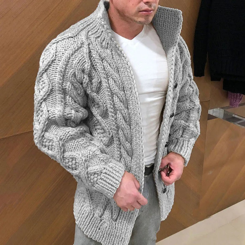 Dikke Heren Cardigan Kabelbrei Warm en Zacht