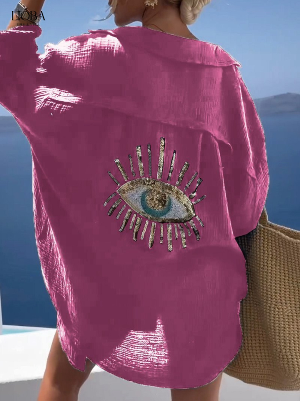 Vrouwelijke Blouse met Ogenprint