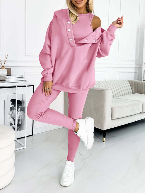 Dames Hoodie Set Fleece - Comfortabele Trui met Broek