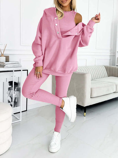 Dames Hoodie Set Fleece - Comfortabele Trui met Broek