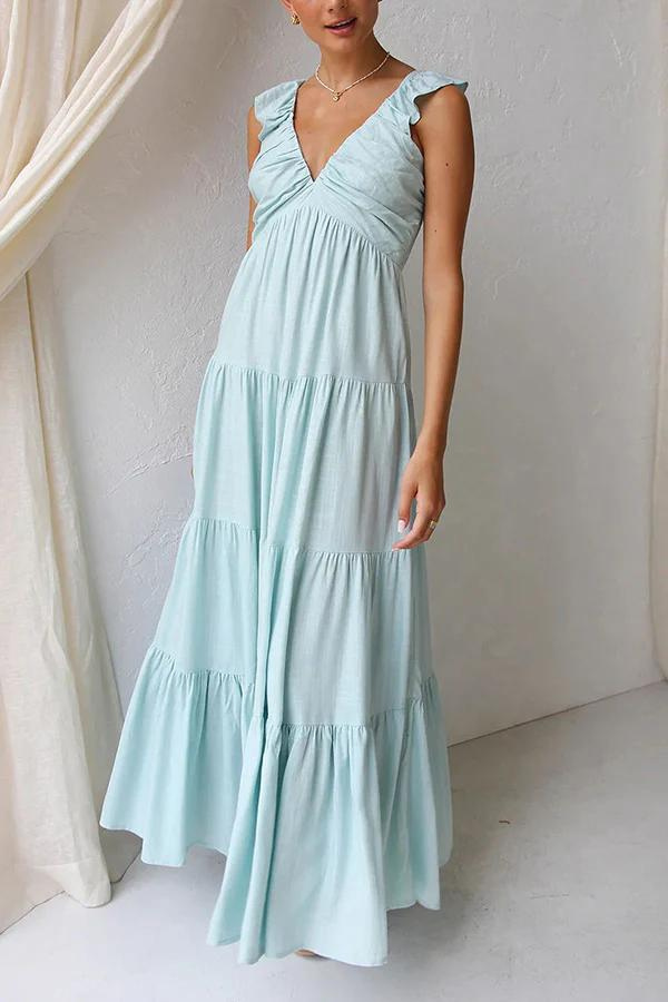 Lange Maxi Jurk voor Vrouw Luchtig en Elegante Stijl