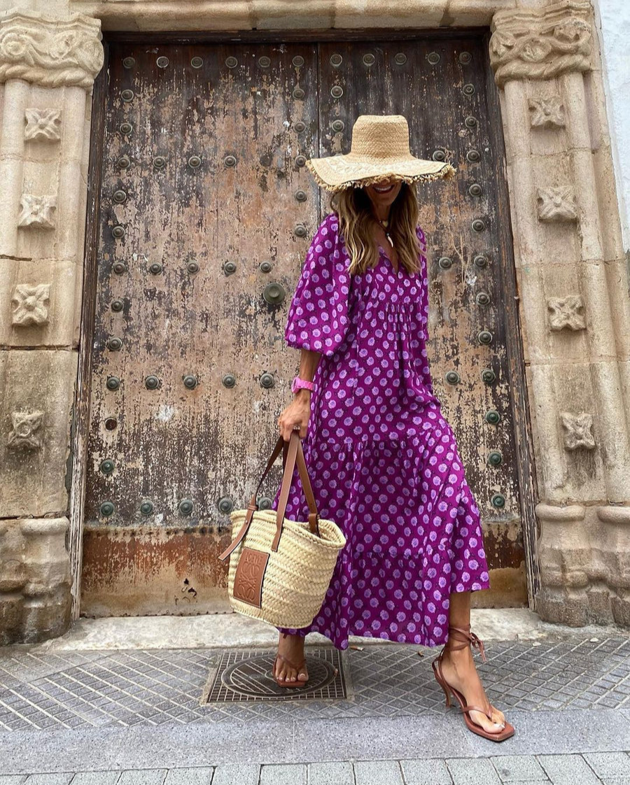 Dames Maxijurk Boho Stijl Katoen