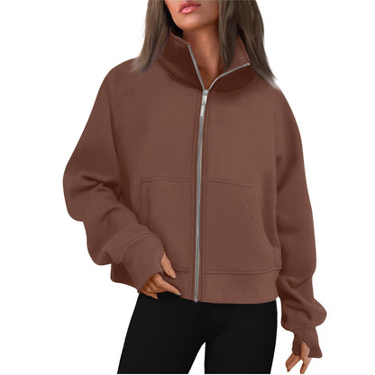 Dames Vest Rits Hoge Kraag Basic Trendy Grijs - StudioMarella