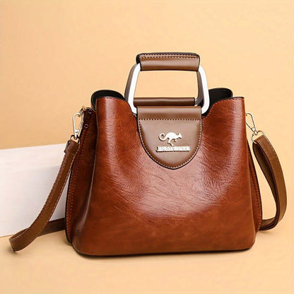 Leren Handtas voor Dames Twee-Kleurig Stijlvol Design