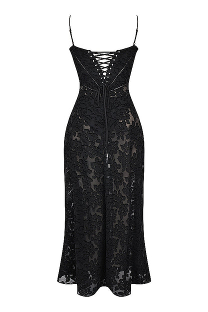 Elegante Maxi Jurk Geborduurd voor Vrouw