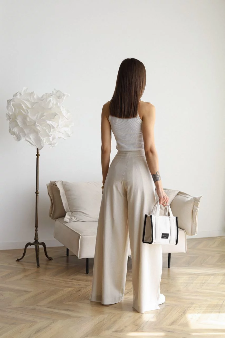 Linnen Broeken voor Vrouwen Zomerse Wide Leg Stijl