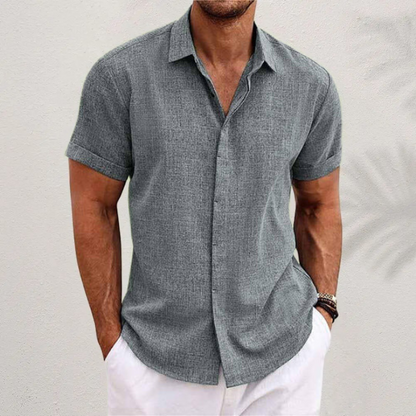 Heren Linnen Overhemd Kort Mouwen Zomerse Kleding