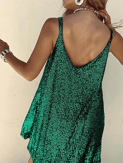 Feestjurk Met Glitter Pailletten Mini Jurk