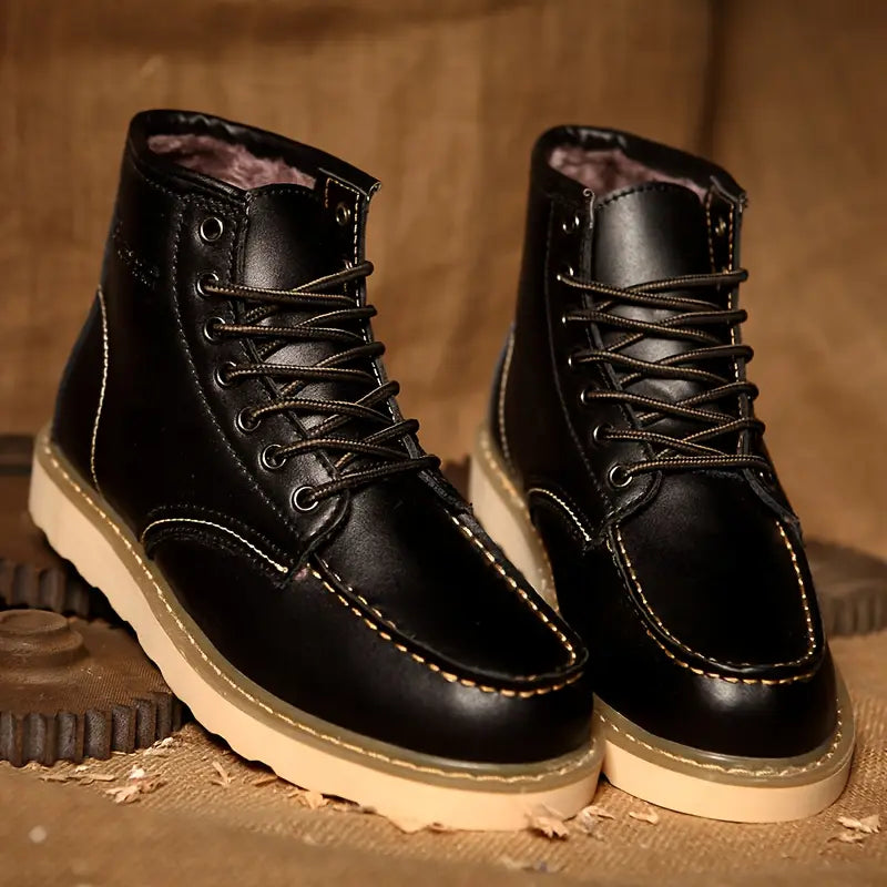 Heren Winterboots met Veters en Dikke Zool Waterdicht