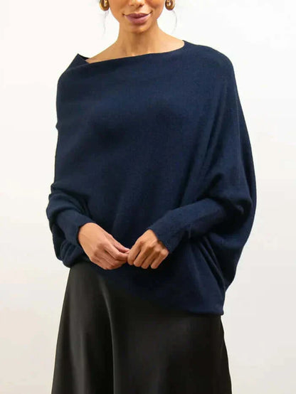 Dames Trui Asymmetrisch Col Rond Drapé Model