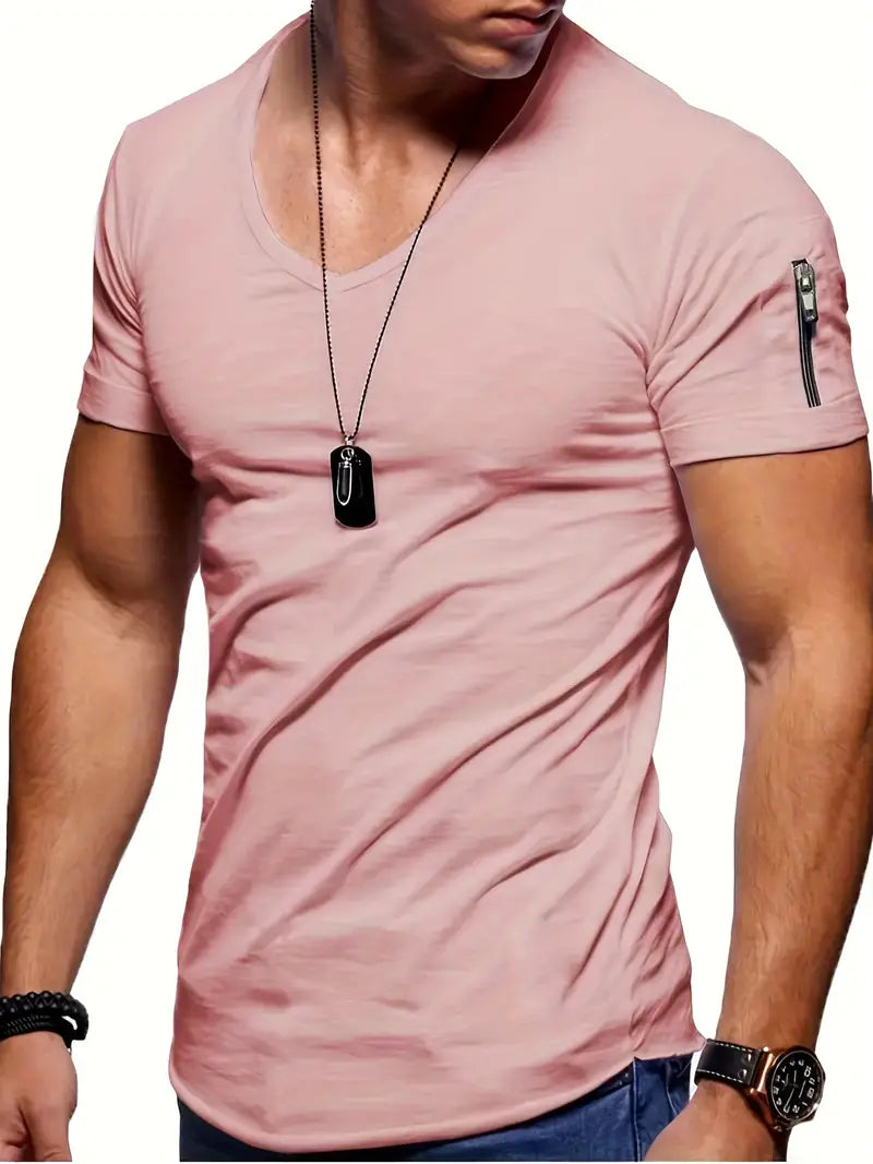 Heren T-shirt V-hals Casual Kort Model