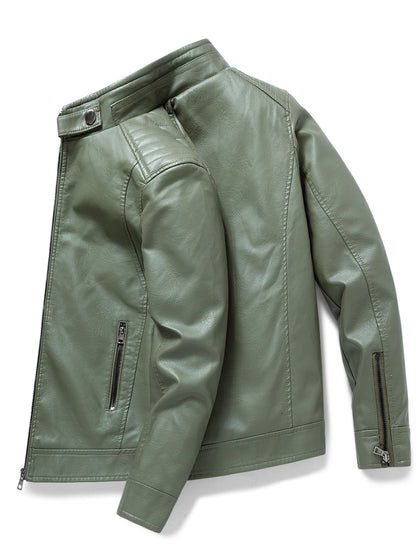 Leren Jas met Ritszakken Elegante Design