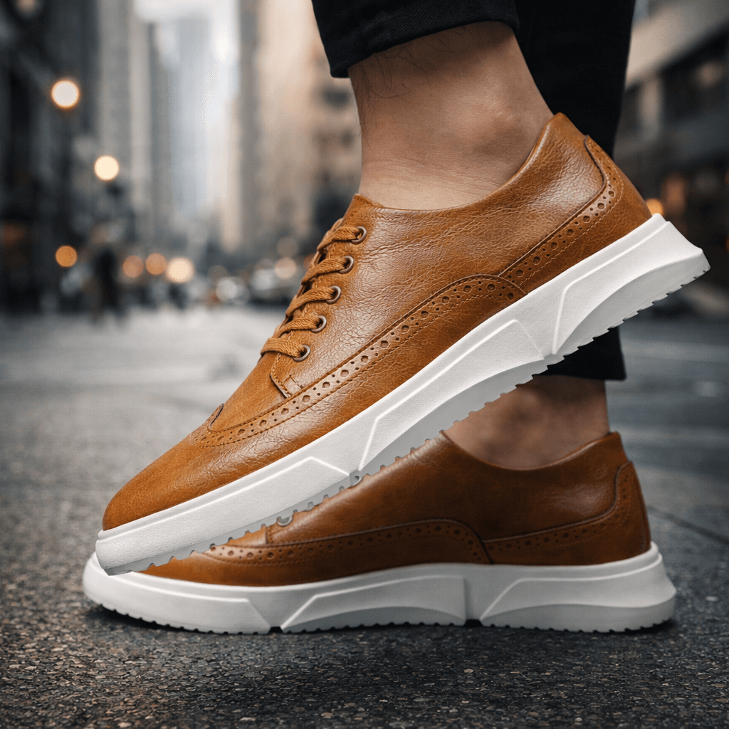 Heren Leren Sneakers Comfortabel voor Dagelijks Gebruik
