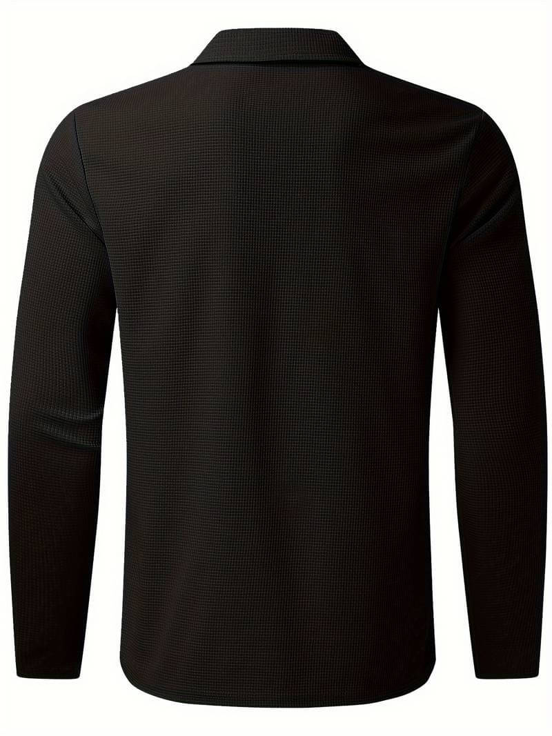 Heren Wafelshirt Lange Mouwen V-Hals Casual Kleding