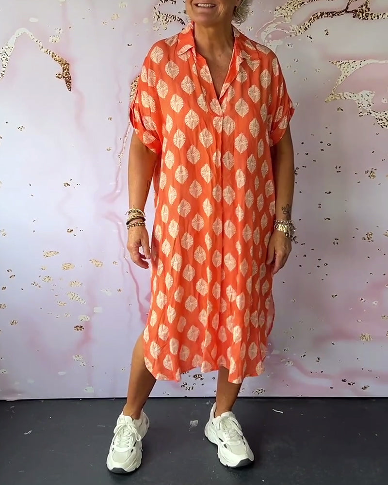 Roma Jas Lange Leren Jas met Print