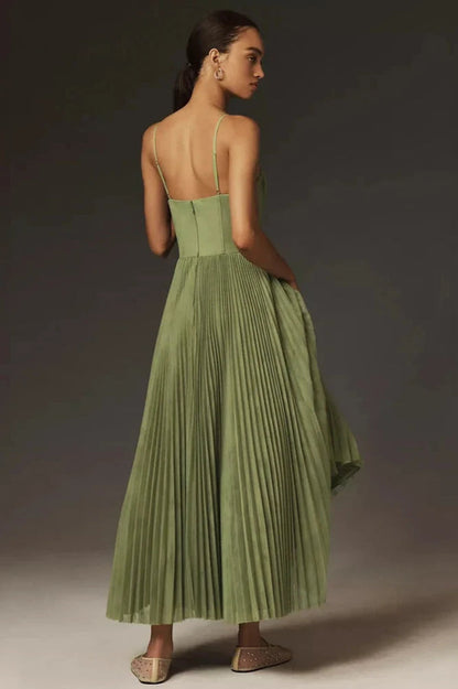 Elegante Plissé Midi Jurk voor Vrouw