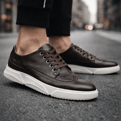 Heren Leren Sneakers Comfortabel voor Dagelijks Gebruik