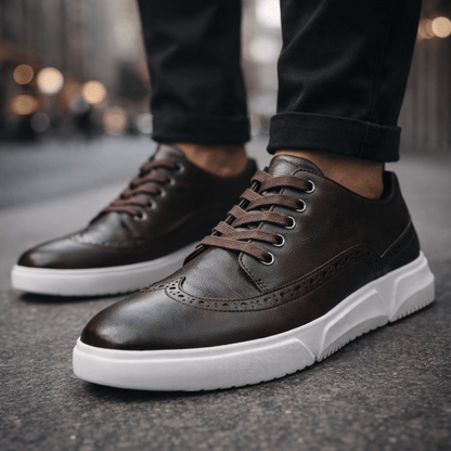 Heren Leren Sneakers Comfortabel en Stijlvol voor Dagelijks Gebruik