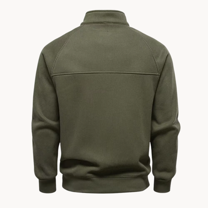 Heren Trui Katoenmix Quarter-Zip Casual Fit