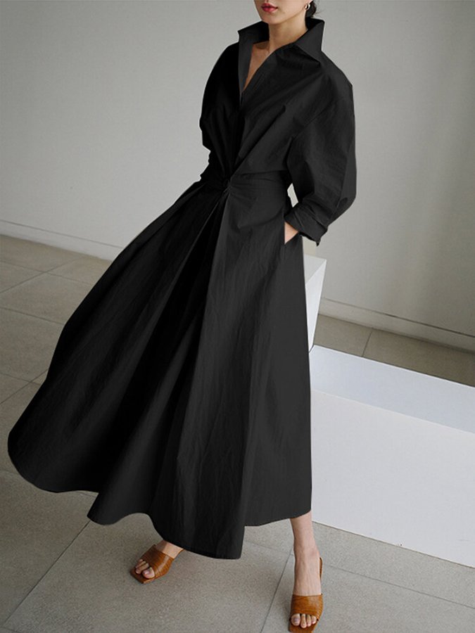 Dames Lange Jurk Rechte Pasvorm