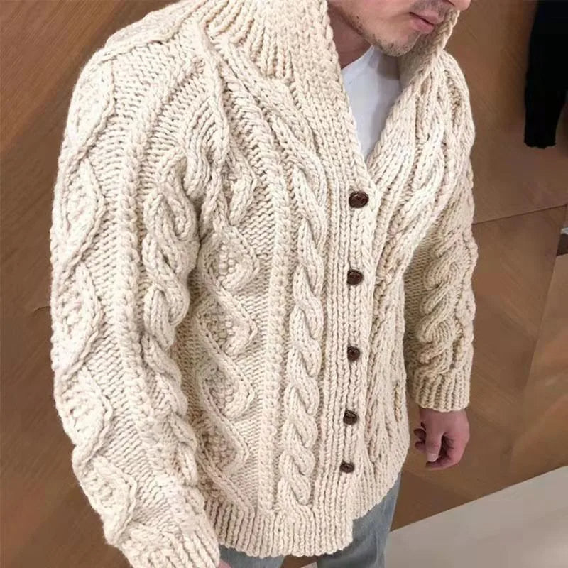 Heren Cardigan Kabelbrei Warm en Comfortabel