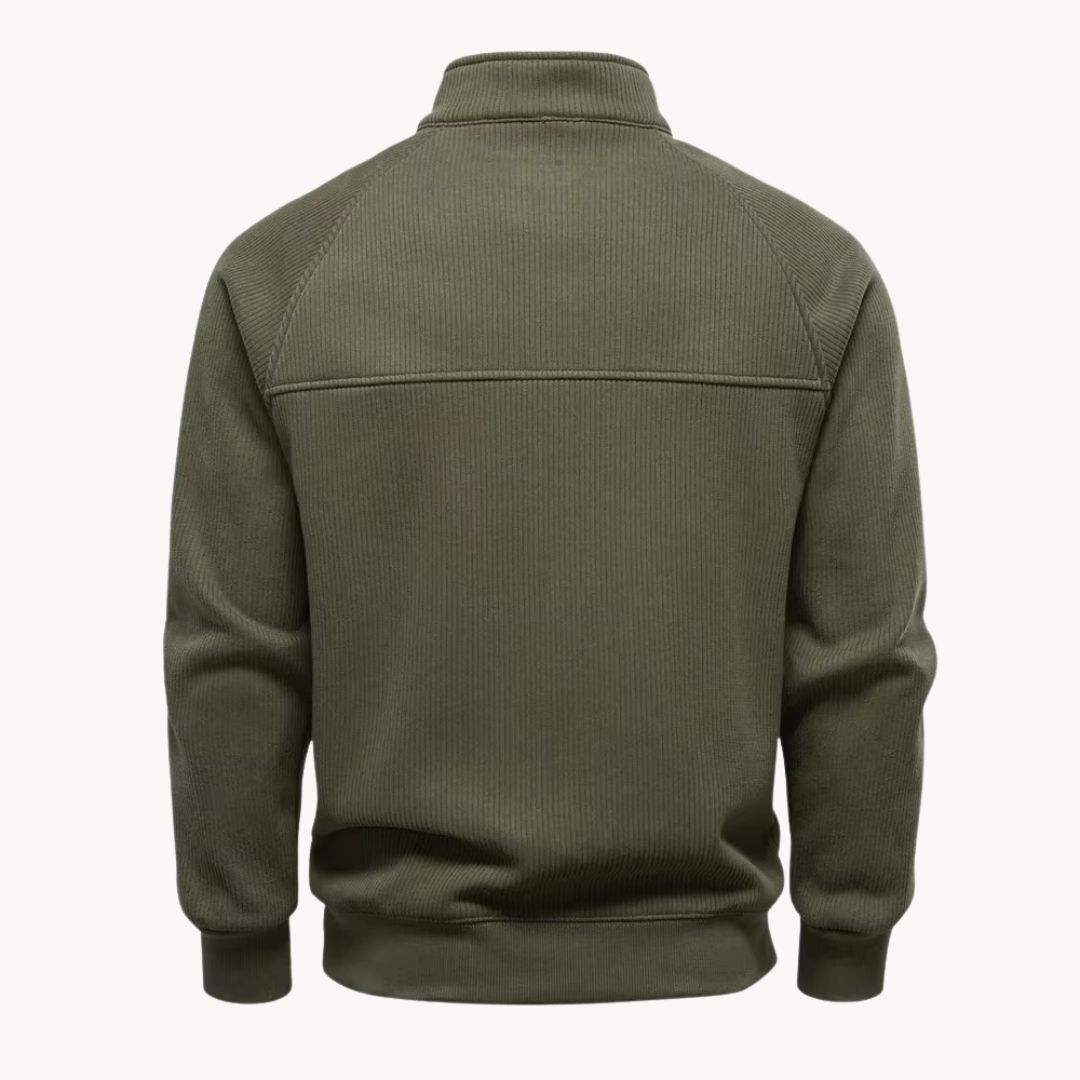 Heren Trui Katoenmix Quarter-Zip Casual Design