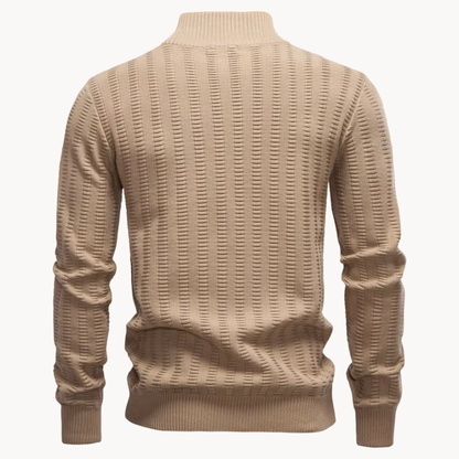 Heren Trui Katoen Quarter-Zip Met Textuur