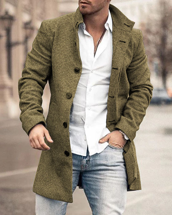 Heren Mantel Wolmix Slim Fit Jas