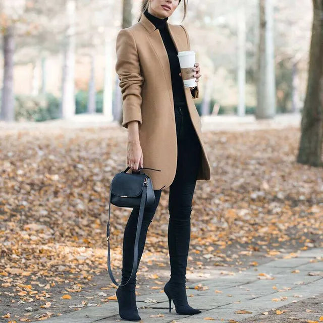 Elegante Lange Coat voor Vrouw