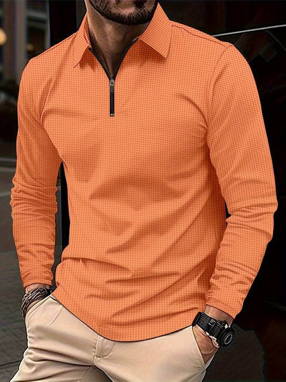 Heren Wafelshirt Lange Mouwen V-Hals Casual Kleding