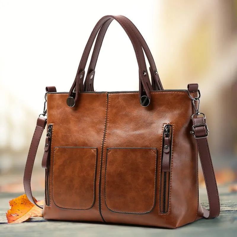 Vintage Schouder tas Mariana Leer - StudioMarella
