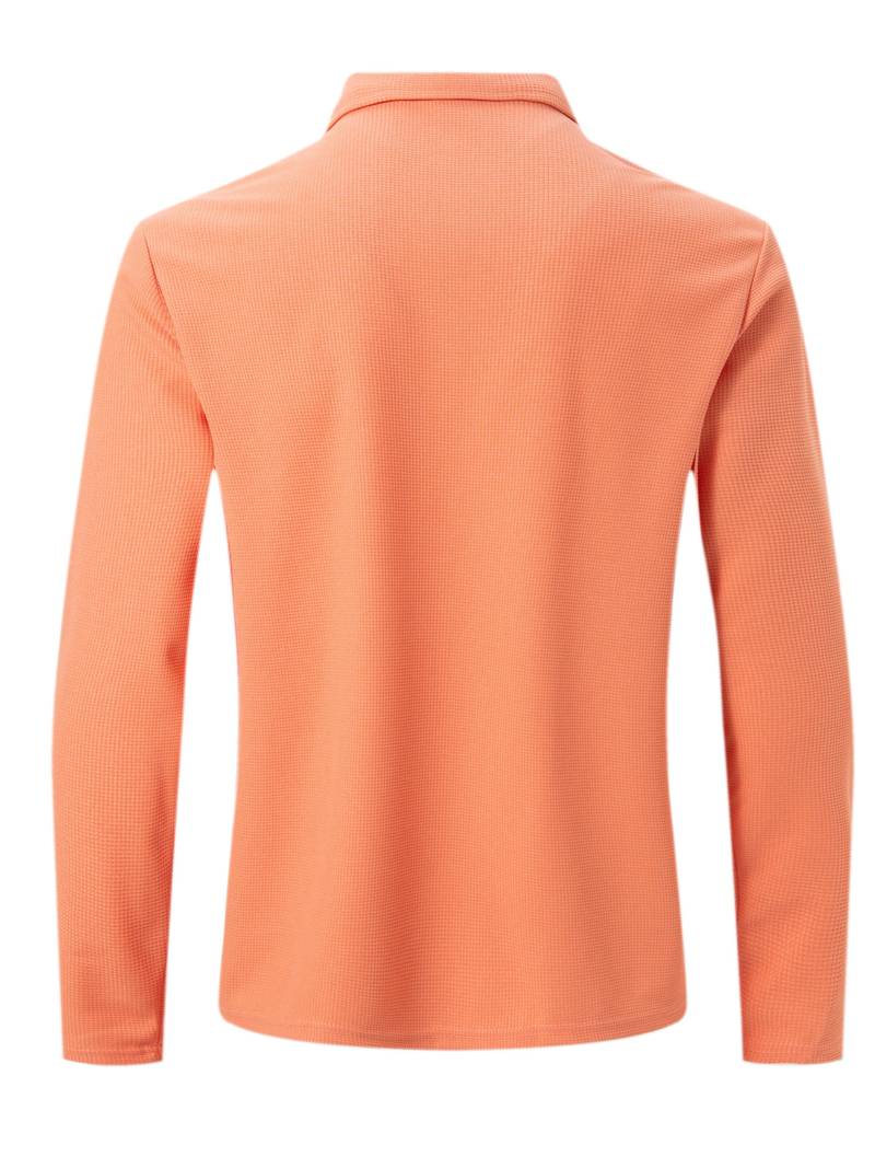 Heren Wafelshirt Lange Mouwen V-Hals Casual Kleding